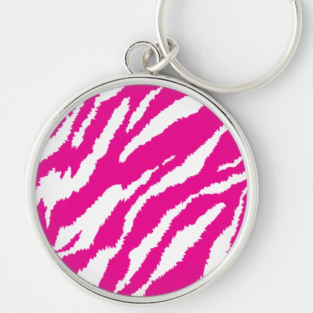 Porte-clés Un motif floral complexe en rose et blanc, art (Devant)