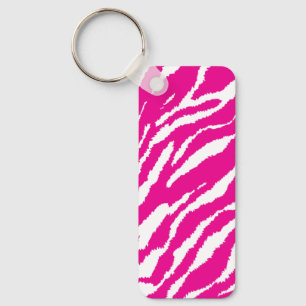 Porte-clés Un motif floral complexe en rose et blanc, art