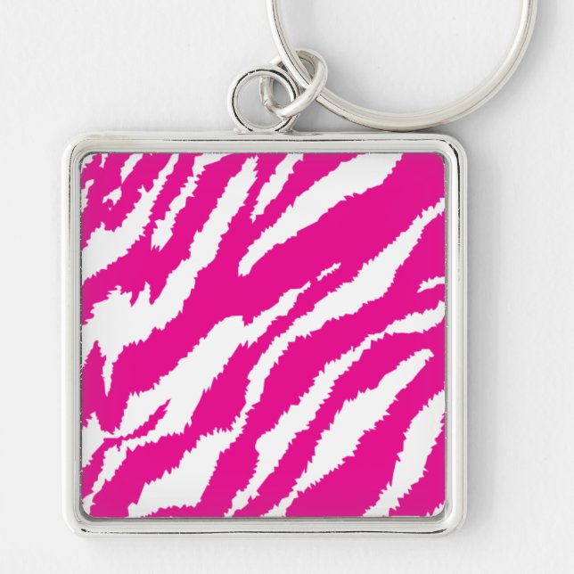 Porte-clés Un motif floral complexe en rose et blanc, art (Devant)