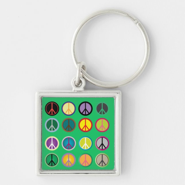 Porte-clés Un motif haut en couleur des années 60 (Devant)