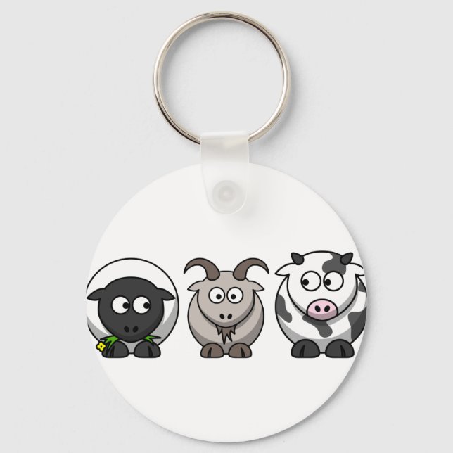 Porte-clés Un mouton, une chèvre et une vache (Recto)