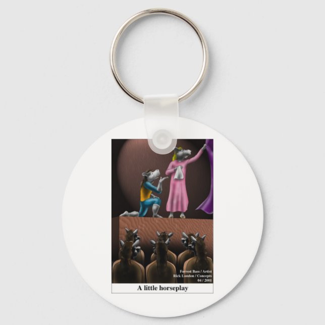Porte-clés Un peu de jeu de cheval Dessin animé de cheval drô (Recto)