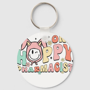 Porte-clés un pharmacien heureux, rétro, vintage