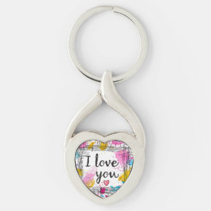 Porte-clés Un Porte - clé en forme de coeur "Je t'aime"