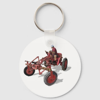 Porte-clés Un-restored Vintage Tractor Red Illustration