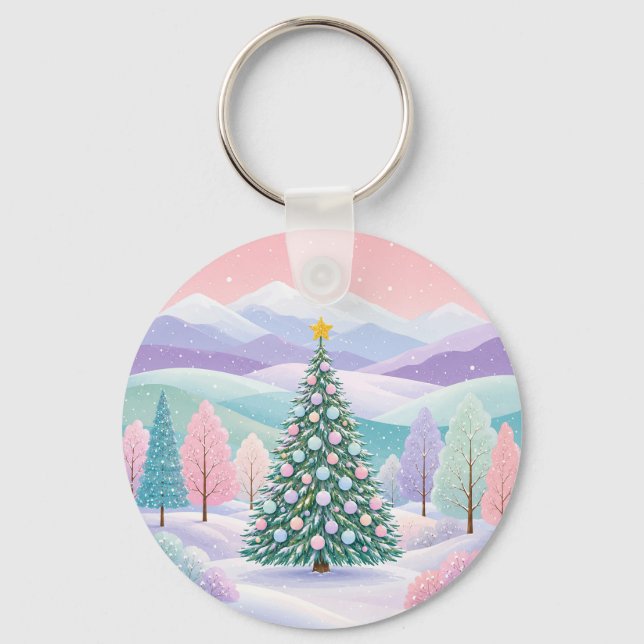 Porte-clés Un rêve hivernal pastel (Recto)