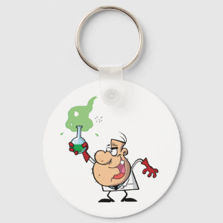 Porte-clés Un scientifique fou tenant une potion verte