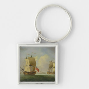 Porte-clés Un sloop anglais et une frégate dans une brise