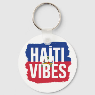 Porte-clés Un sticker Haïti Vibes vibrant avec le drapeau haï