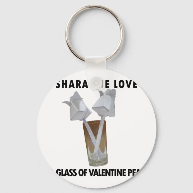 Porte-clés Un verre de paix de la Saint-Valentin. (Recto)