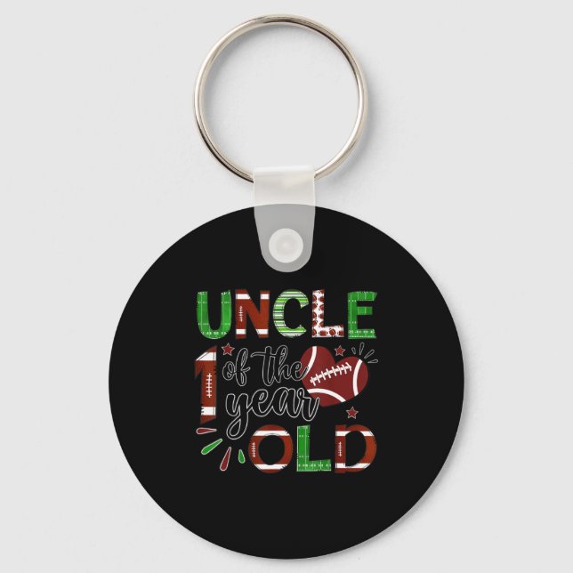 Porte-clés Uncle Of The 1 Year Old Football 1st Birthday Boy  (Recto)