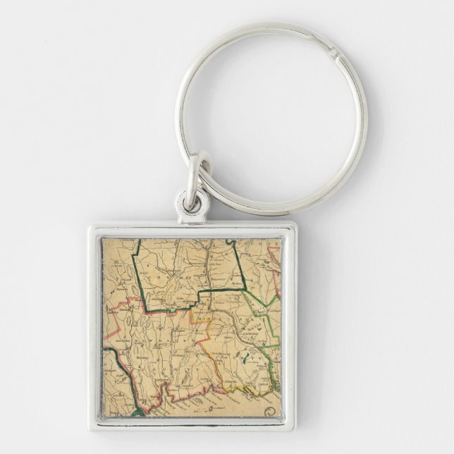 Porte-clés Une carte correcte du Connecticut (Devant)