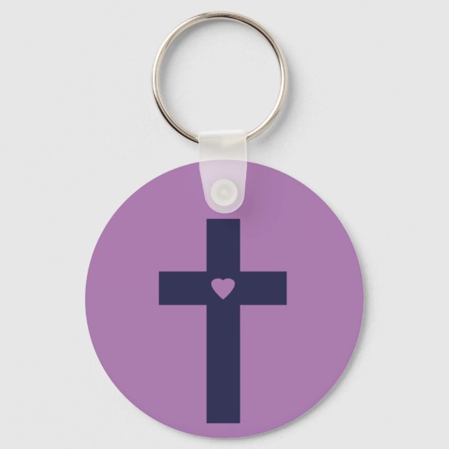 Porte-clés Une croix avec un cœur  (Recto)