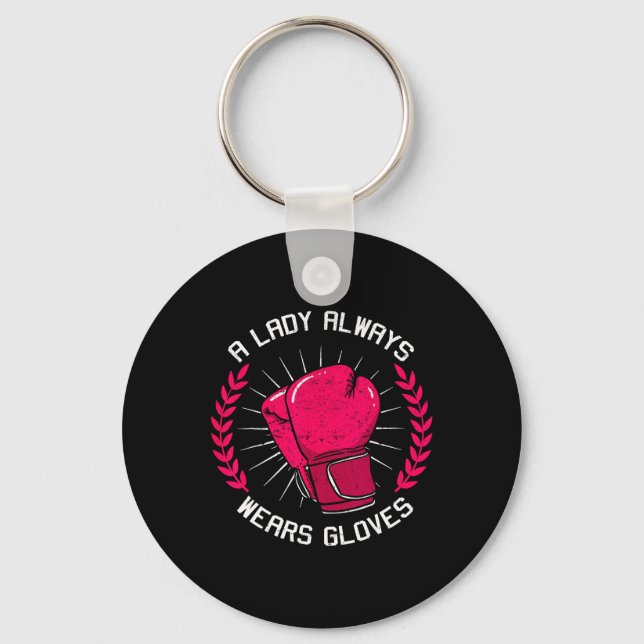 Porte-clés Une Dame Porte Toujours des Gants Boxeuse Boxeuse  (Recto)