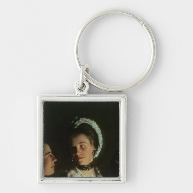 Porte-clés Une expérience sur un oiseau dans le compresseur, (Devant)