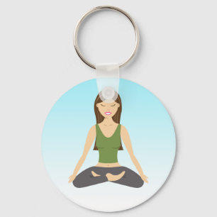 Porte-clés Une Femme De Yoga À Lotus Pose