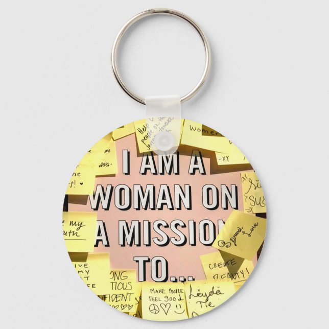 Porte-clés Une femme en mission, motivation (Recto)