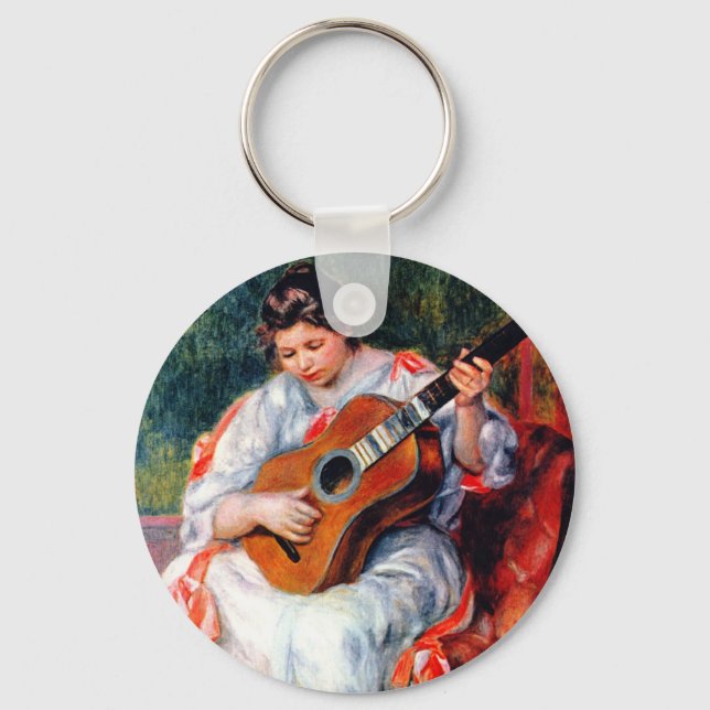 Porte-clés Une femme jouant à la guitare par Pierre Renoir (Recto)