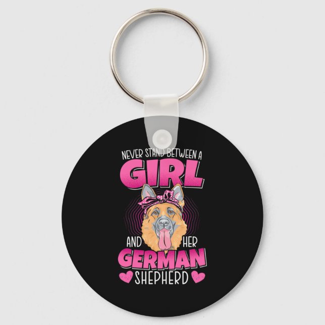 Porte-clés Une Fille Et Berger Allemand (Recto)