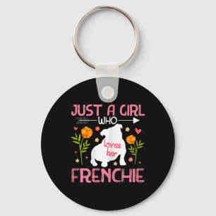 Porte-clés Une fille qui aime son Français French Bulldog 2