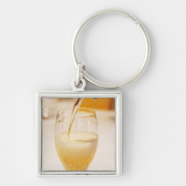 Porte-clés Une flûte à champagne remplie de Gosset (Devant)
