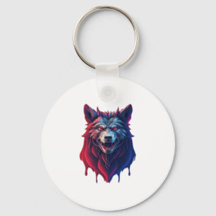 Porte-clés Une illustration détaillée face diabolique ninja w