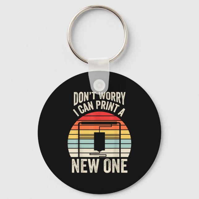 Porte-clés Une imprimante 3D rétro peut (Recto)