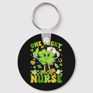 Porte-clés Une infirmière chanceuse Saint-Patrick Shamrock Ir