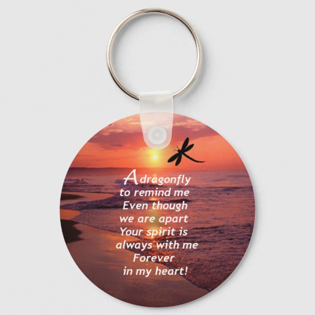 Porte-clés Une libellule pour me rappeler (Recto)