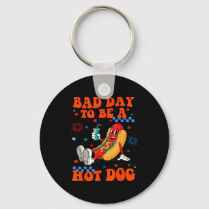 Porte-clés Une mauvaise journée pour être un hot dog drôle de
