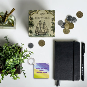 Porte-clés Une porte s'ouvre en disant sagesse lavande