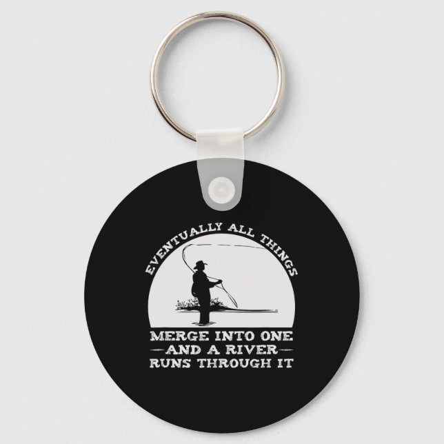 Porte-clés Une rivière traverse Fly Fishing  (Recto)
