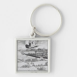Porte-clés Une section d'une carte de Milan, 1640