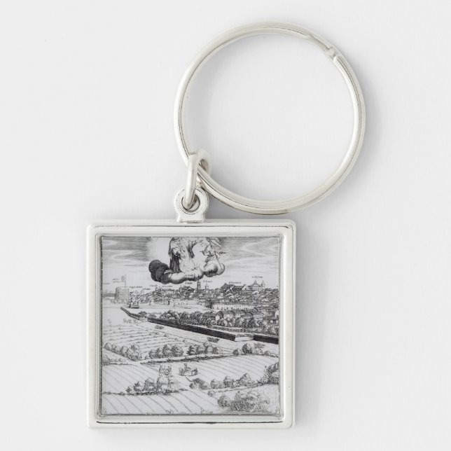 Porte-clés Une section d'une carte de Milan, 1640 (Devant)