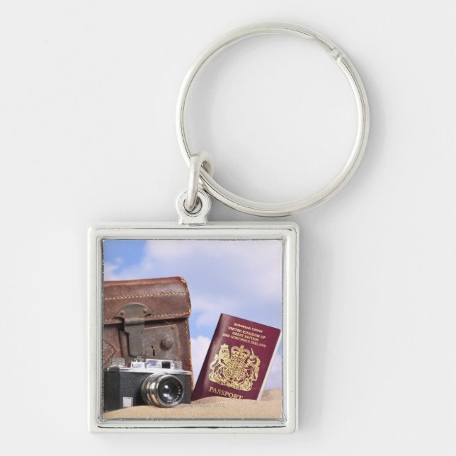 Porte-clés Une vieille valise en cuir, un rétro (Devant)