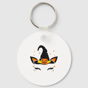 Porte-clés Unicorn Face Eyelashes Sorcière Citrouille Horreur