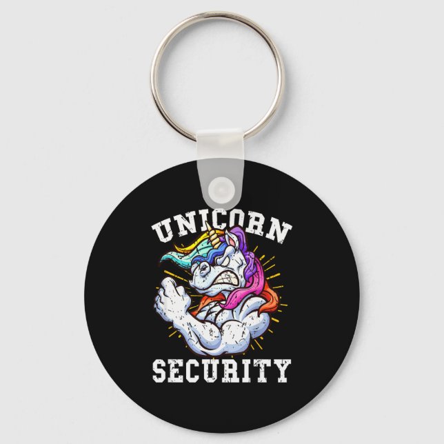 Porte-clés Unicorn Security - Manly Muscular Unicorn Lovers  (Recto)