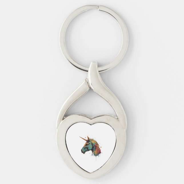 Porte-clés Unicorne Abstraite (Devant)
