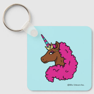 Porte-clés Unicorne Afro Rose Chaud