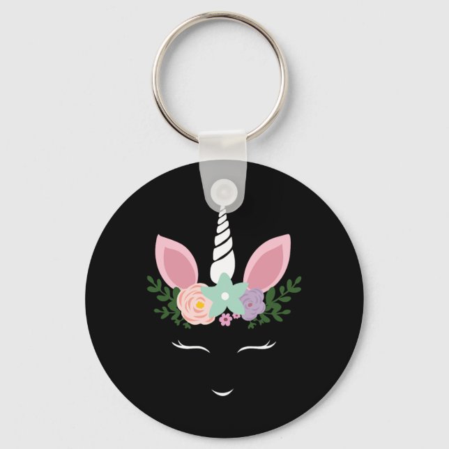 Porte-clés Unicorne Visage Eyelashes Halloween Costume Avec F (Recto)