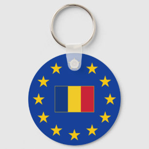 Porte-clés Union européenne Roumanie Porte - clé Bouton de ba