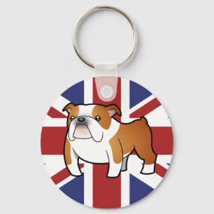 Porte-clés Union Jack Cartoon English Bulldog