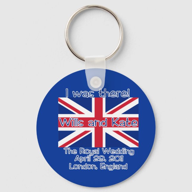 Porte-clés Union Jack J'ÉTAIS LÀ Tshirt Mariage Royal (Recto)