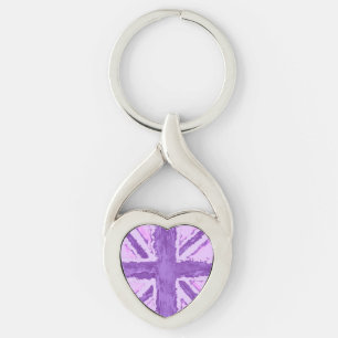 Porte-clés Union Jack Peint Royaume-Uni Art Damson