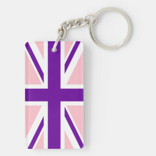 Porte-clés Union Jack rose violet