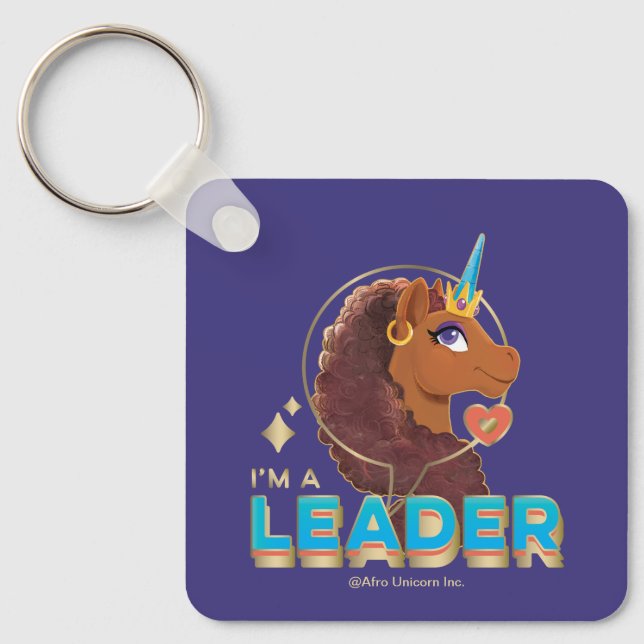 Porte-clés Unique à la licorne "I’m a Leader" Design (Recto)