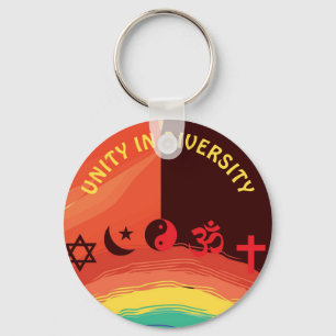 Porte-clés Unité sur la diversité Religions de la coutume mon
