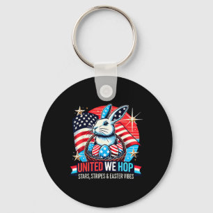 Porte-clés United We Hop - Patriotique Bunny de Pâques Fierté
