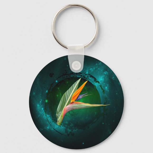 Porte-clés univers oiseau de paradis  (Recto)