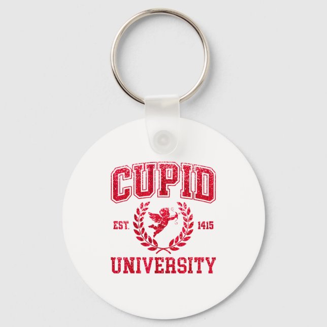 Porte-clés Université Cupid Drôle Saint-Valentin Mignonnes Fe (Recto)